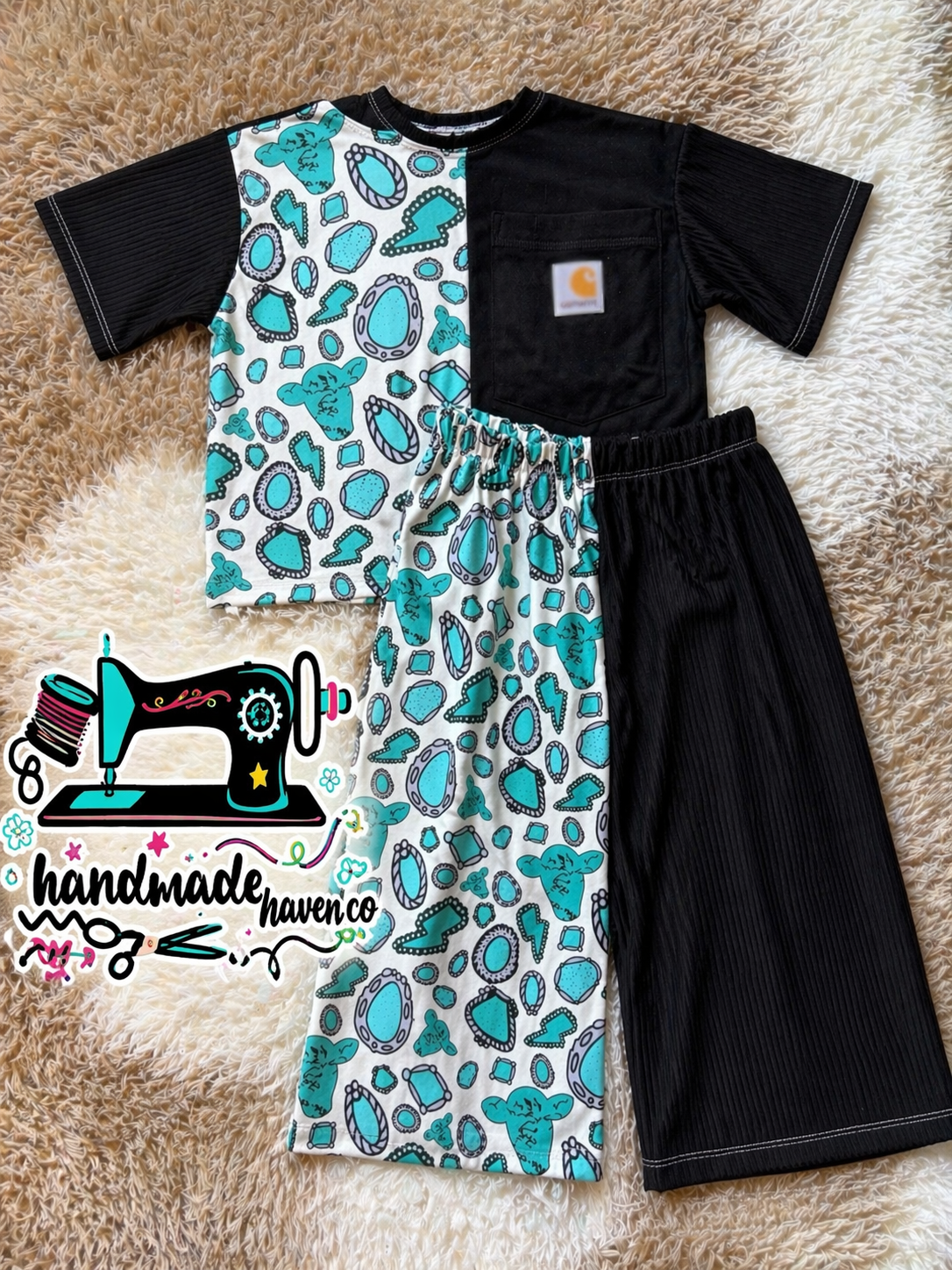 Western CH-Inspired Lounge Set | Handmade | 0-3M – 5T