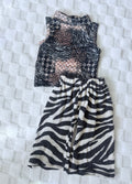 Wild Child Zebra & Leopard mock neck  2-Piece Set