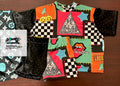 Rock Band Patchwork Tee & Biker Shorts Set